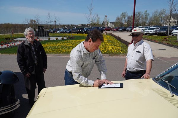 Signing the Proclamation at Stratford Town Hall